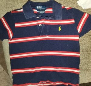Polo by Ralph Lauren Kids Navy Polo with Red and White Stripes